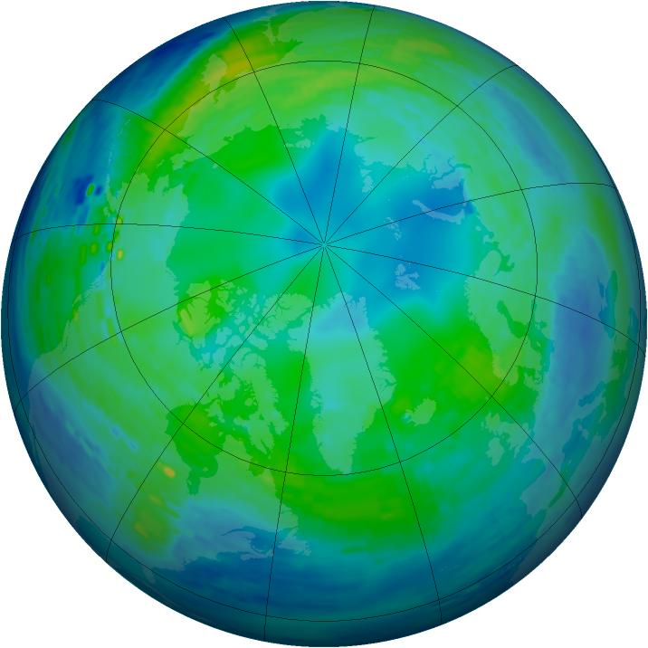 Arctic ozone map for 01 November 1994